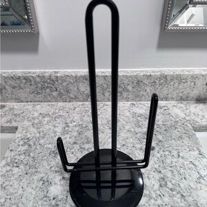 Ikea Black Metal Paper Towel Holder Weighted Base 13.5 Inches
